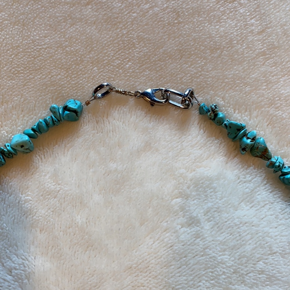 Handmade Rustic Turquoise Necklace - Picture 3 of 4